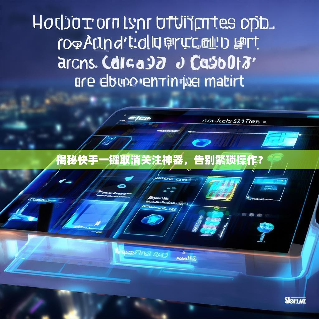 揭秘快手一键取消关注神器,告别繁琐操作?