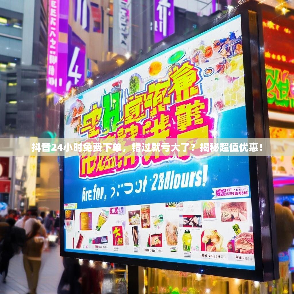 抖音24小时免费下单，错过就亏大了？揭秘超值优惠！